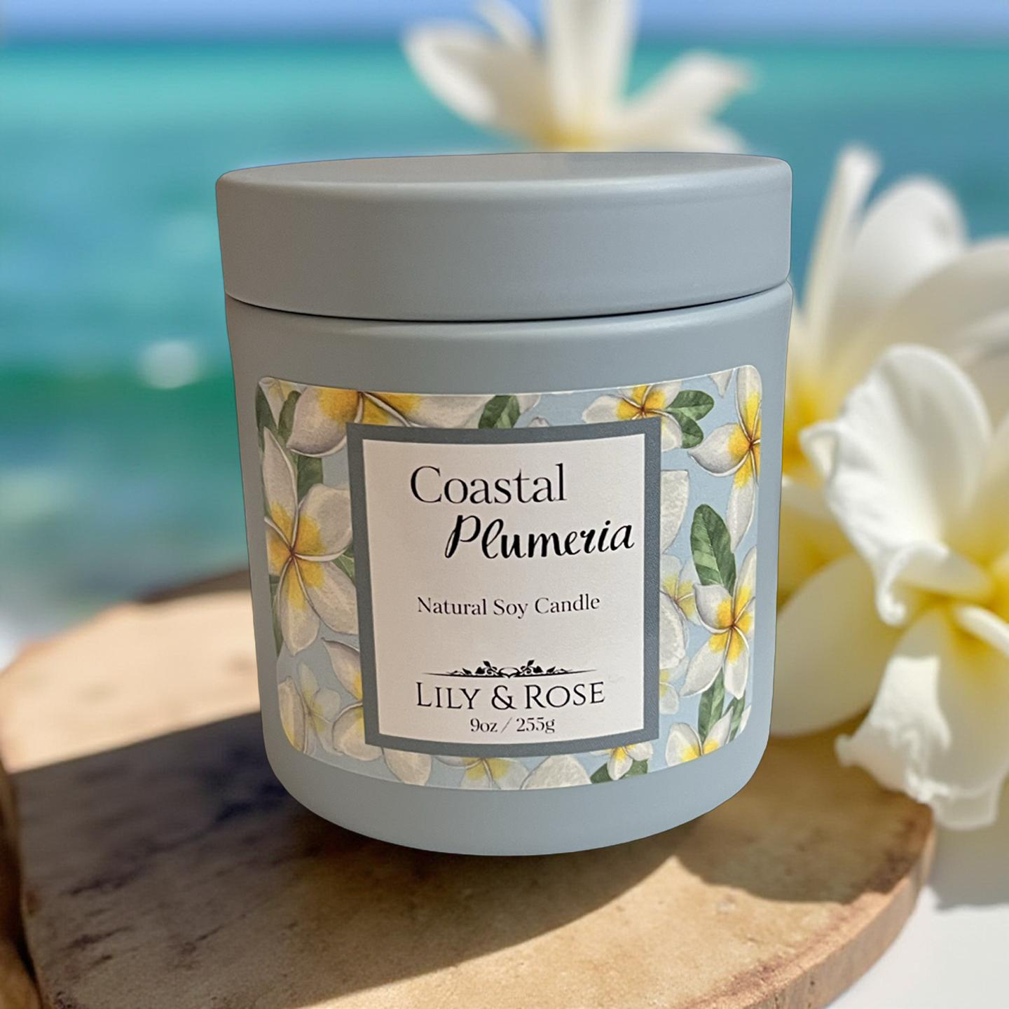 Coastal Plumeria_Soy Candle_9oz Tin