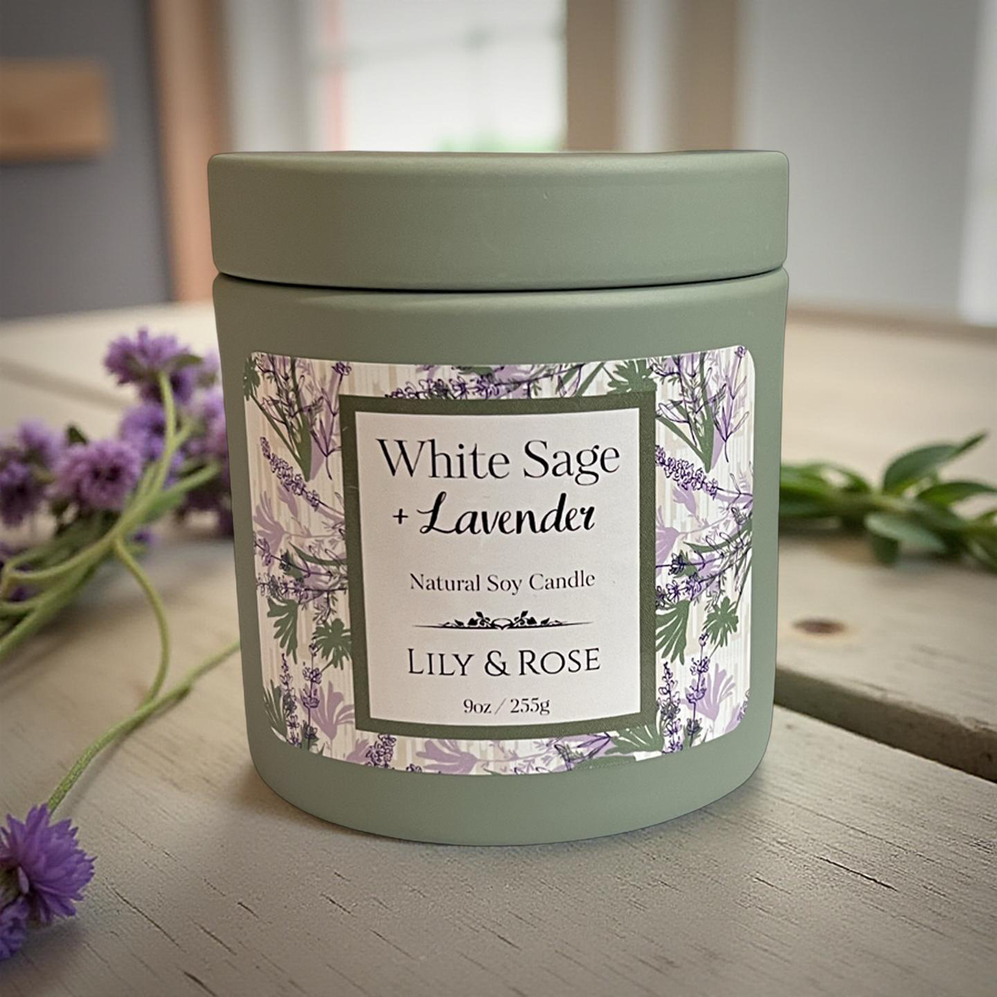 White Sage + Lavender_SoyCandle_9oz tin