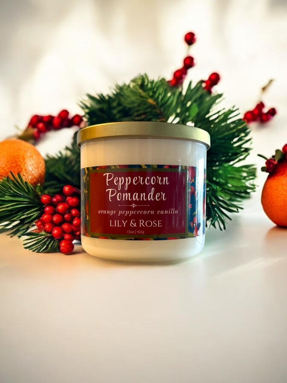 Peppercorn Pomander Holiday Candle_15oz - LILY & ROSE