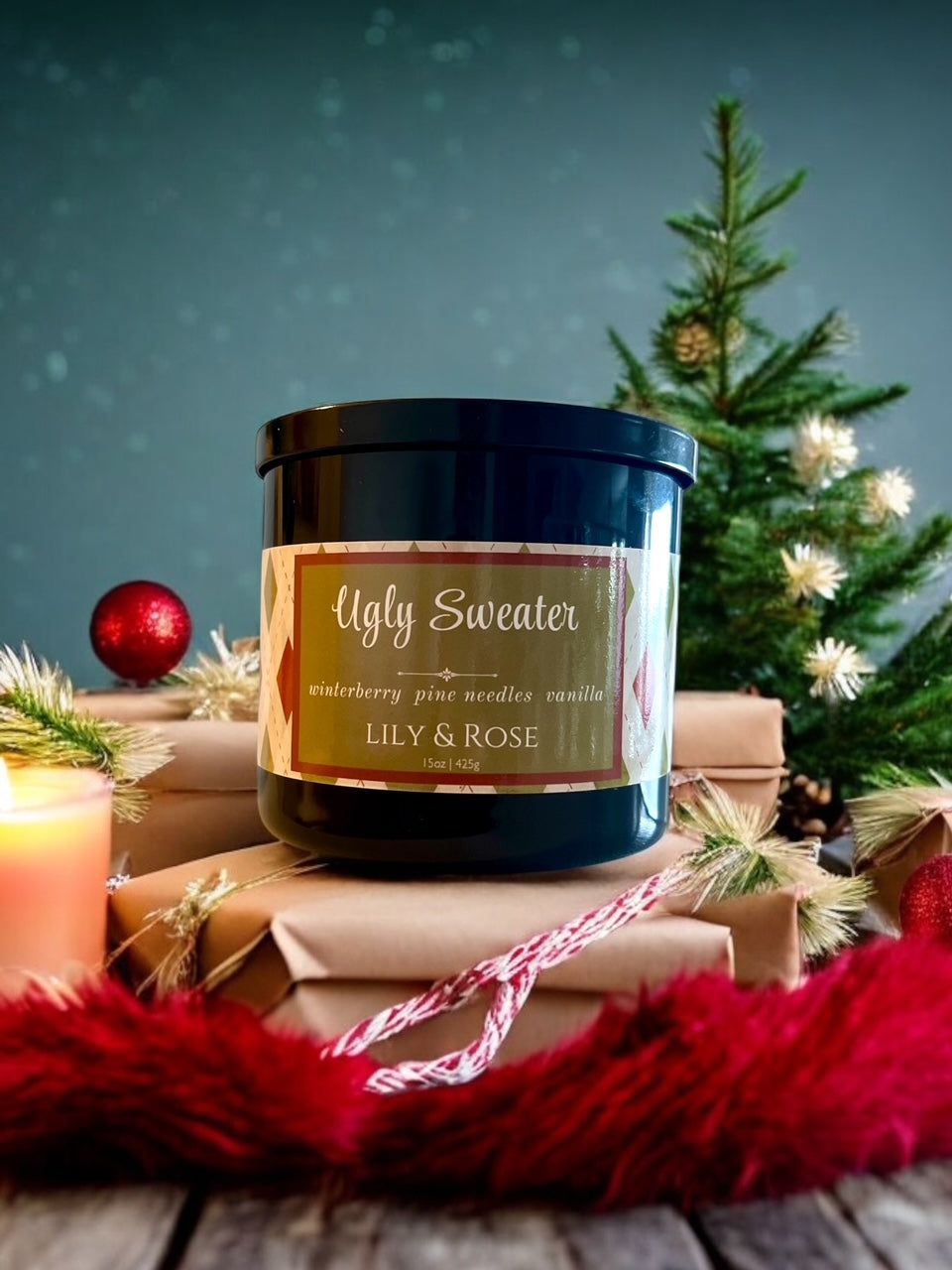 Ugly Sweater Holiday Candle_15oz - LILY & ROSE
