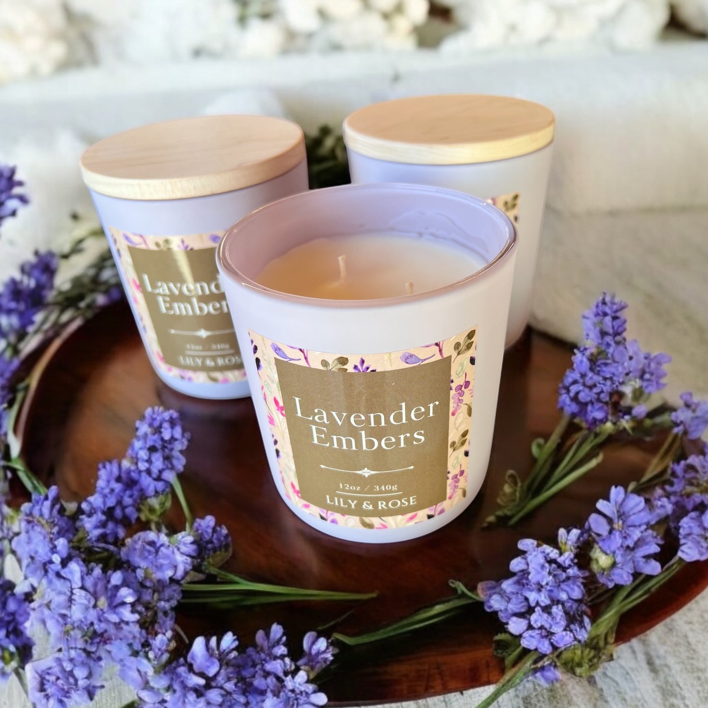 Lavender Embers | 12oz Soy Candle - LILY & ROSE
