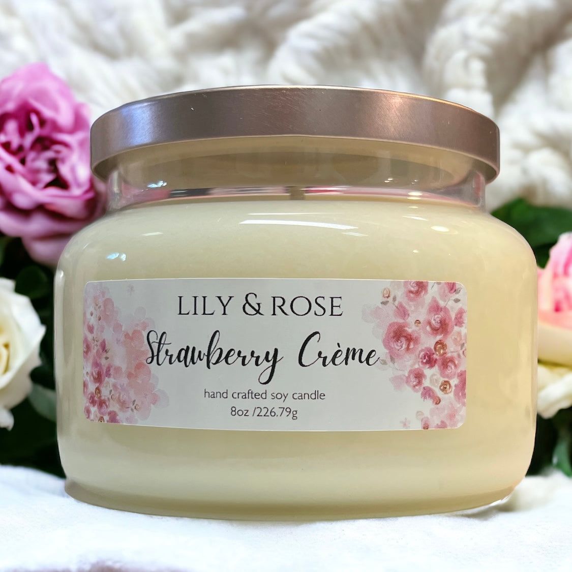 Strawberry Creme | Apothecary 8oz Soy Wax - LILY & ROSE