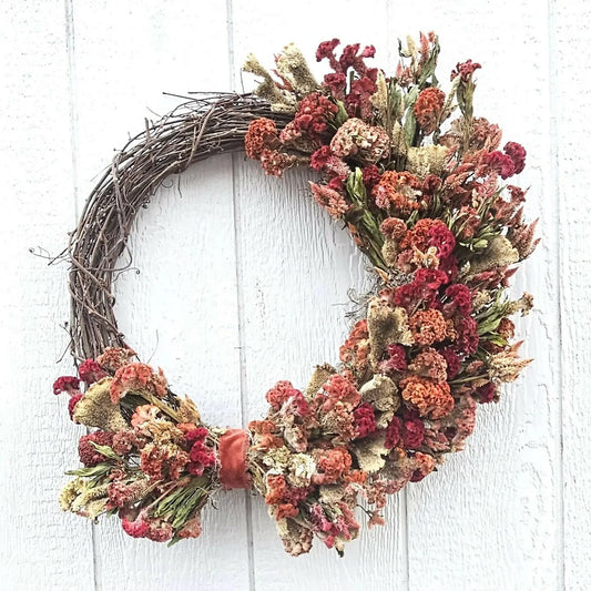 18” Dried Floral Wreath_Pink Sorbet