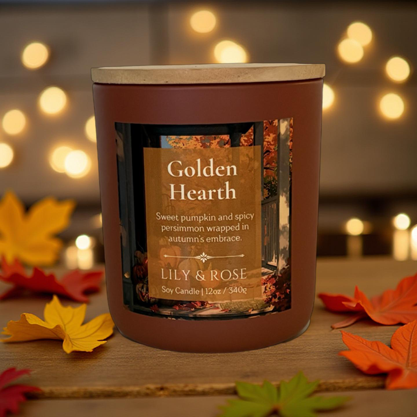 ** NEW** Golden Hearth_12oz Soy Candle