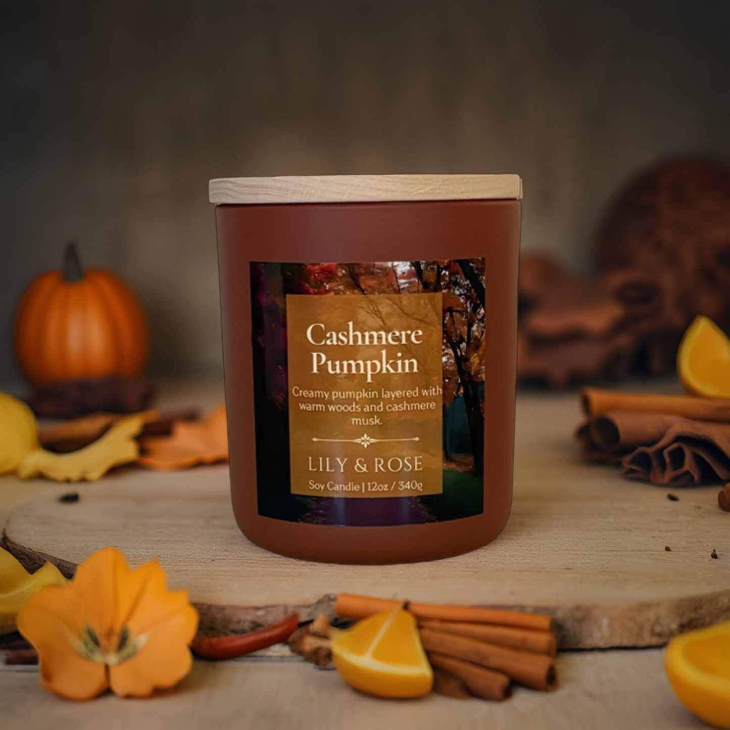 ** NEW** Cashmere Pumpkin_12oz Soy Candle