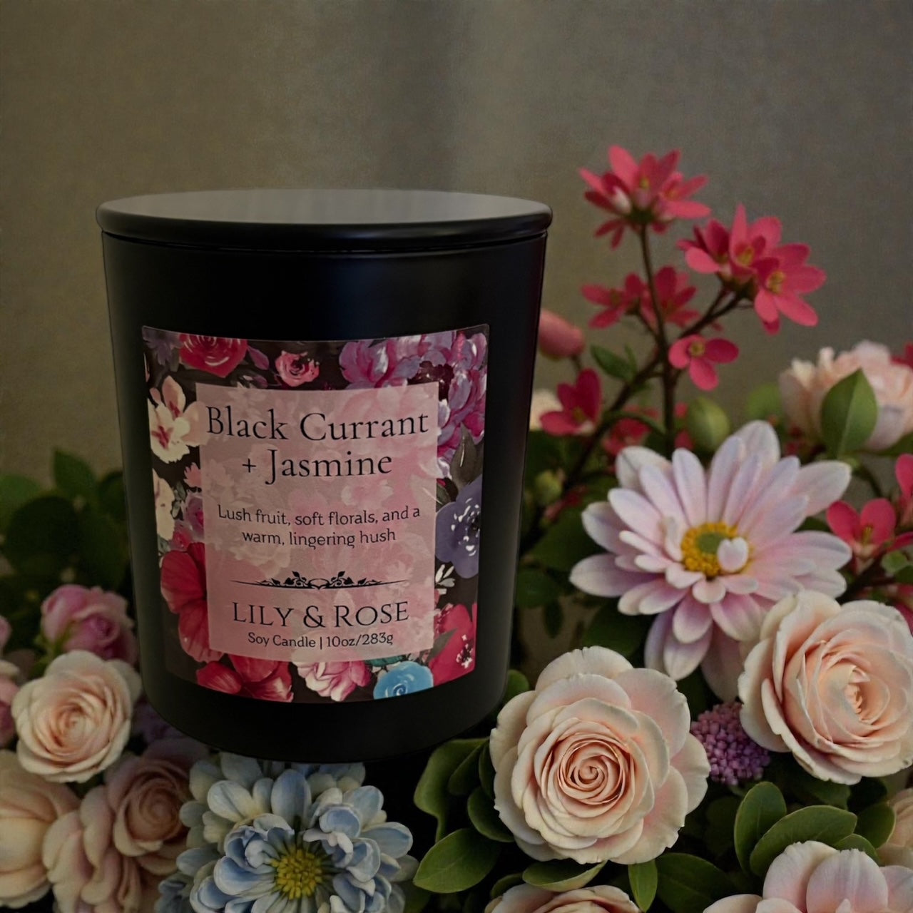 Black Currant + Jasmine_10oz Soy candle