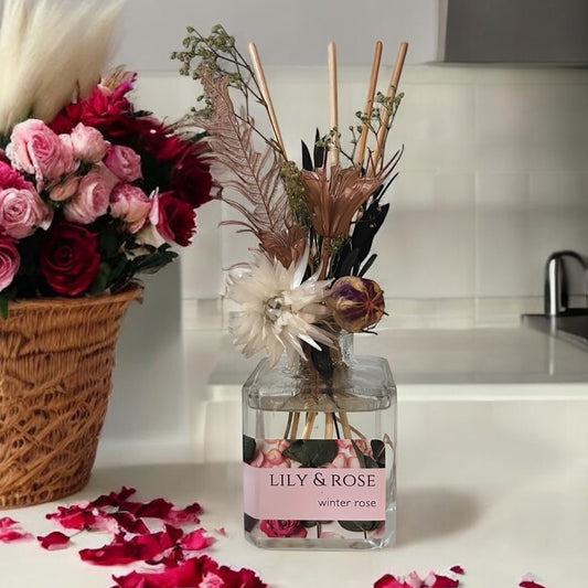 Winter Rose Botanical Reed Diffuser | 3.5oz - LILY & ROSE 