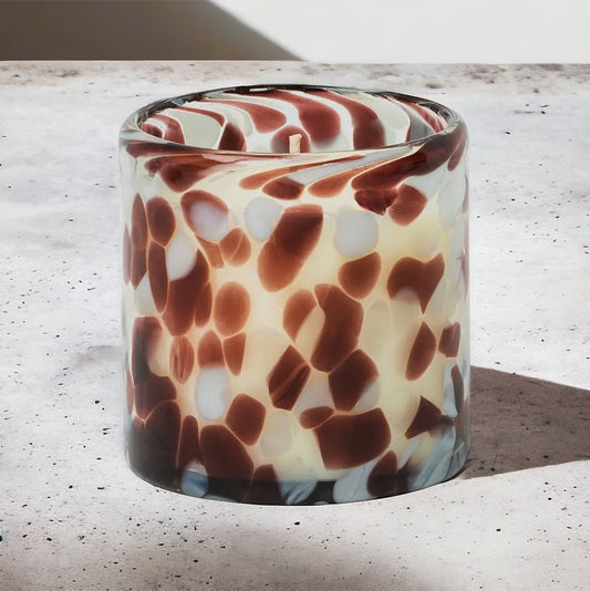 Casita By The Sea | Hand Blown Recycled Glass | Confetti 8oz Soy Candle - LILY & ROSE 