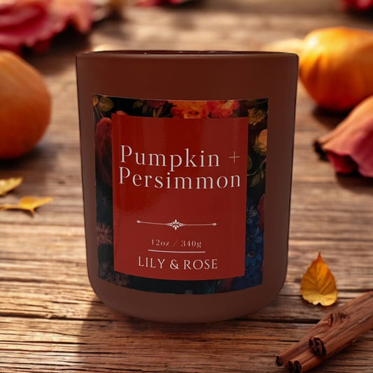 Pumpkin Persimmon Luxe Soy Candle - LILY & ROSE 