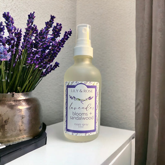 Lavender Blooms + Sandalwood 3.5oz Linen / Room Spray - LILY & ROSE 