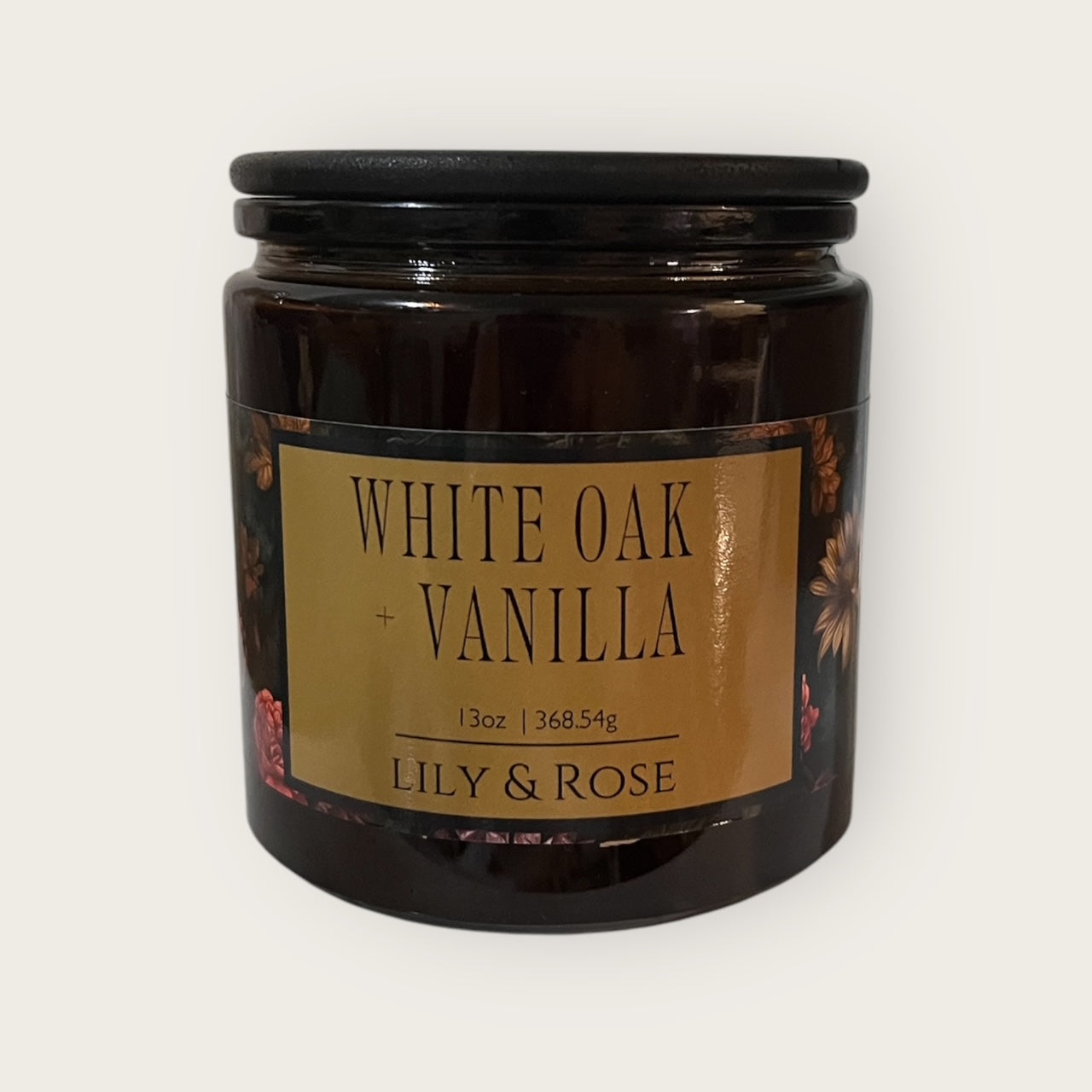 White Oak + Vanilla | 13oz Coconut Soy Blend | Black Lid