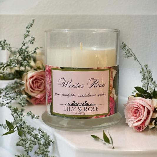 Winter Rose | 8oz Coconut Soy Candle | 8oz