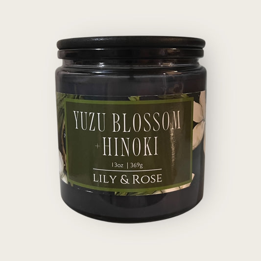 Yuzu Blossom + Hinoki | 13oz Coconut Soy Candle | Black Lid